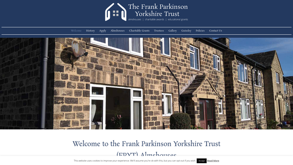 Screenshot of the The Frank Parkinson Yorkshire Trust website
