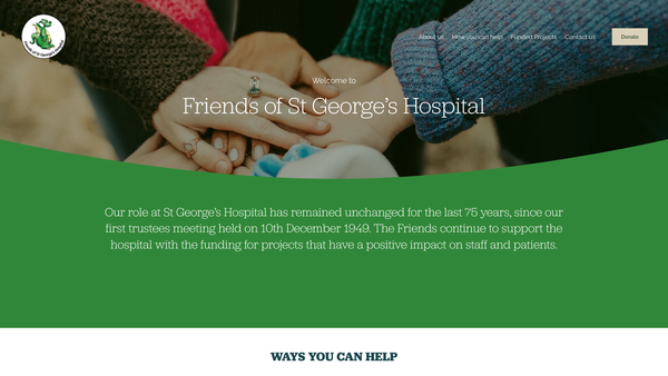 Screenshot of the The Friends Of St Georges Hospital website