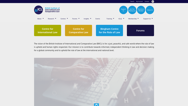 Screenshot of the The British Institute Of International And Comparative Law website