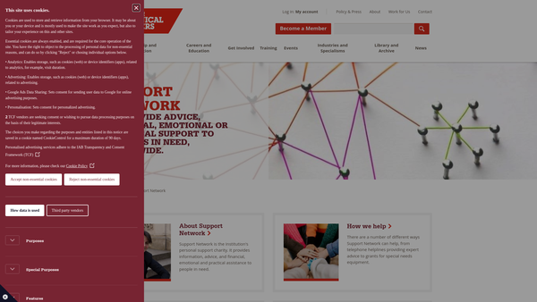 Screenshot of the The Benevolent Fund Of The Institution Of Mechanical Engineers website