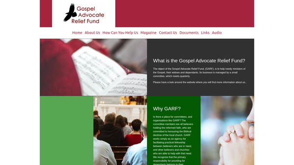 Screenshot of the Gospel Advocate Relief Fund website