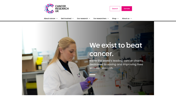 Screenshot of the Imperial Cancer Research Fund website