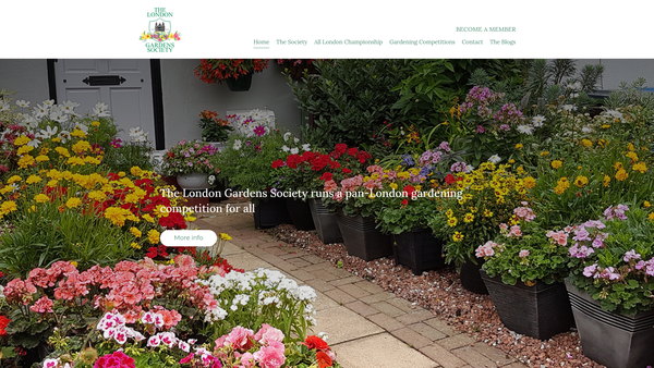 Screenshot of the The London Gardens Society website