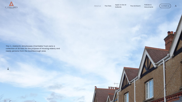 Screenshot of the C J Gallard's Almshouses website