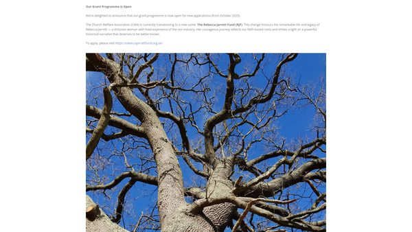 Screenshot of the The Church Welfare Association (Incorporated) website