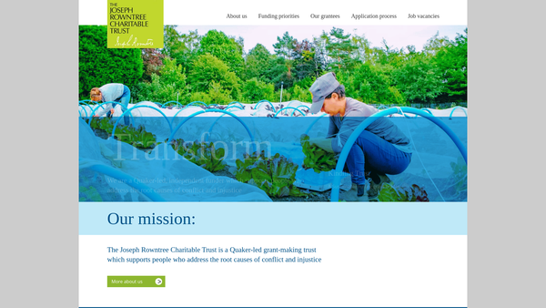 Screenshot of the The Joseph Rowntree Charitable Trust website