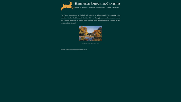 Screenshot of the Harefield Parochial Charities website