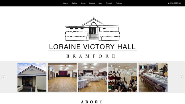 Screenshot of the Bramford Victory Hall Trust website