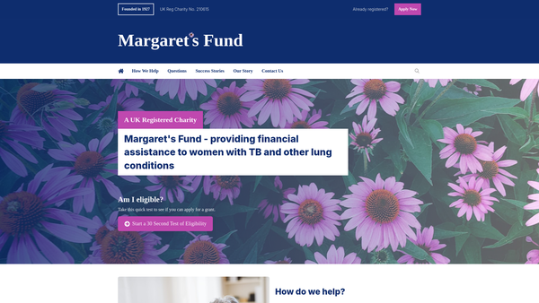 Screenshot of the The Margaret De Sousa-Deiro Fund website