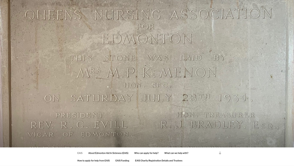 Screenshot of the Edmonton Aid In Sickness And Nursing Fund website