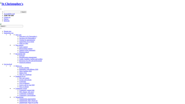 Screenshot of the St Christophers Hospice website