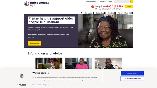Screenshot of the The Royal United Kingdom Beneficent Association website
