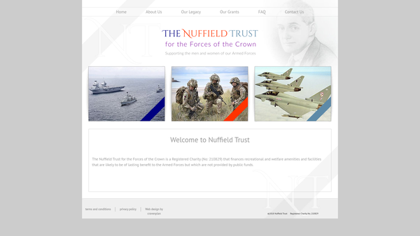 Screenshot of the Nuffield Trust For The Forces Of The Crown website