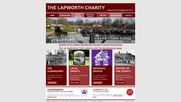 Screenshot of the The Lapworth Charity website