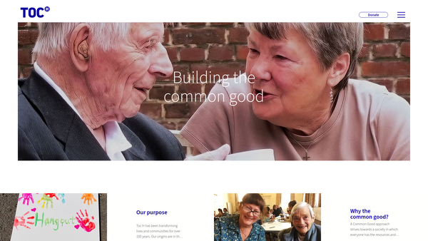 Screenshot of the Toc H website