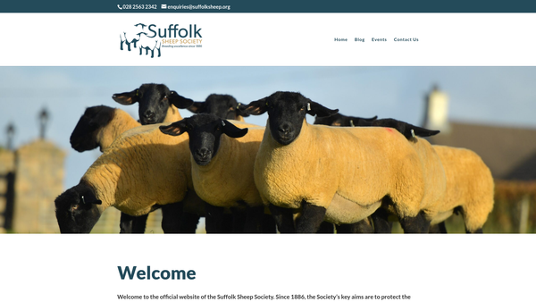 Screenshot of the The Suffolk Sheep Society website