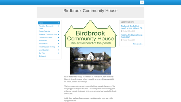 Screenshot of the The Birdbrook And District Community House website