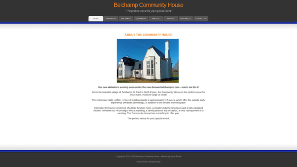 Screenshot of the Belchamp St Paul And District Community House website