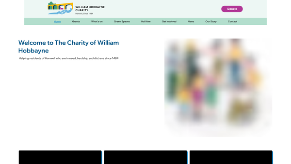 Screenshot of the Eleemosynary Charity Of William Hobbayne website