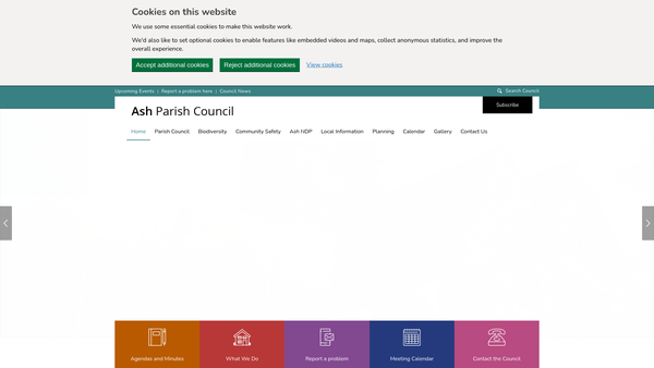 Screenshot of the Ash War Memorial website