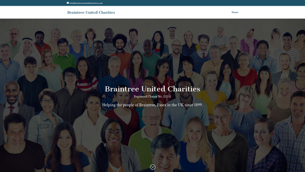 Screenshot of the Braintree United Charities website