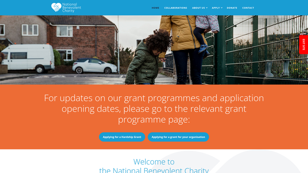 Screenshot of the The National Benevolent Charity website