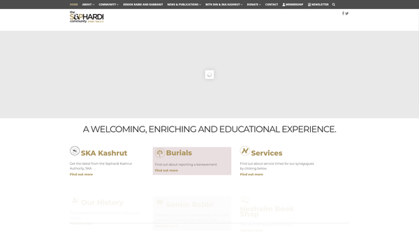 Screenshot of the Charities Icw The Spanish And Portuguese Jews Synagogue website
