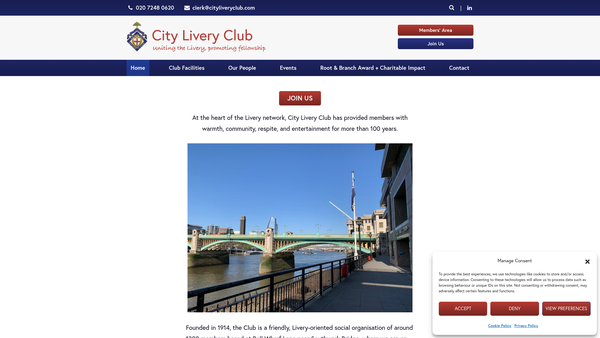 Screenshot of the City Livery Club Benevolent Fund website