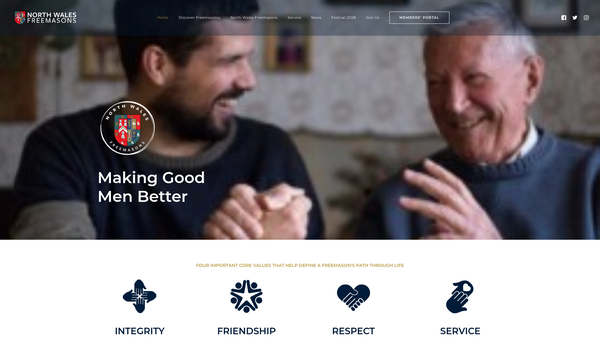 Screenshot of the North Wales Freemasons Charity website