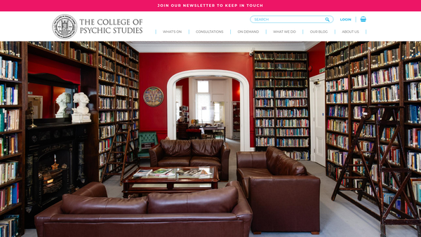 Screenshot of the The College Of Psychic Studies website