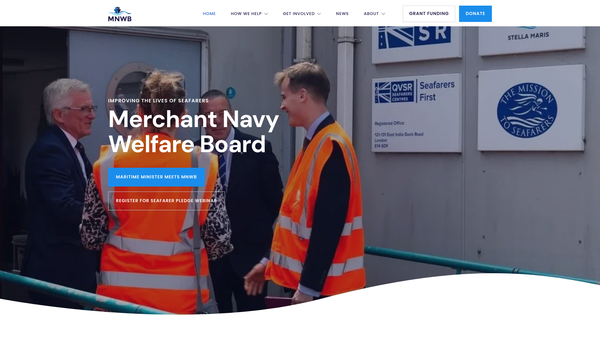 Screenshot of the Merchant Navy Welfare Board website