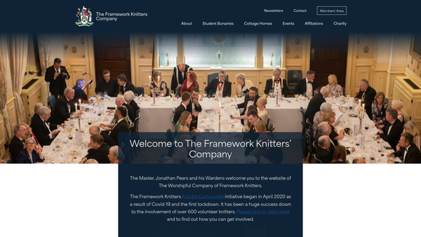 Screenshot of the Framework Knitters Company Almshouse Charities website