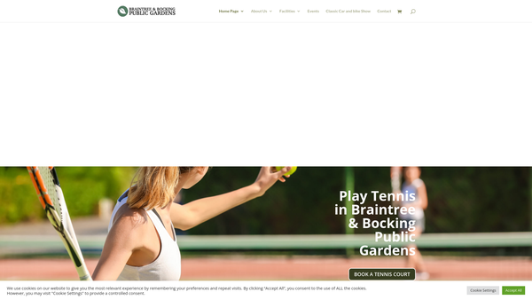 Screenshot of the Braintree And Bocking Public Gardens website