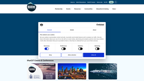 Screenshot of the The Institute Of Marine Engineering, Science And Technology website