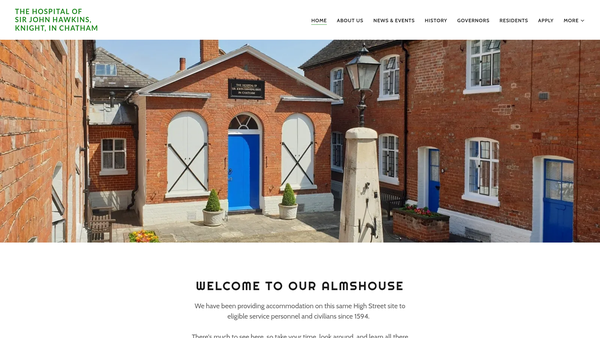 Screenshot of the Hospital Of Sir John Hawkins, Knight, In Chatham website
