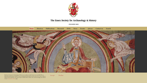 Screenshot of the The Essex Society For Archaeology And History website