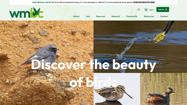 Screenshot of the The West Midland Bird Club website