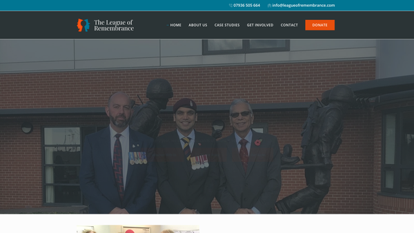 Screenshot of the The League Of Remembrance website
