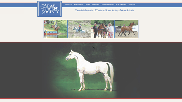 Screenshot of the The Arab Horse Society website