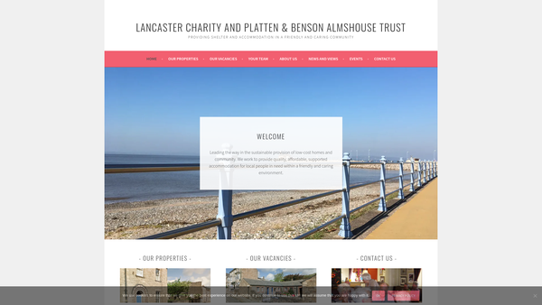 Screenshot of the Lancaster Charity website