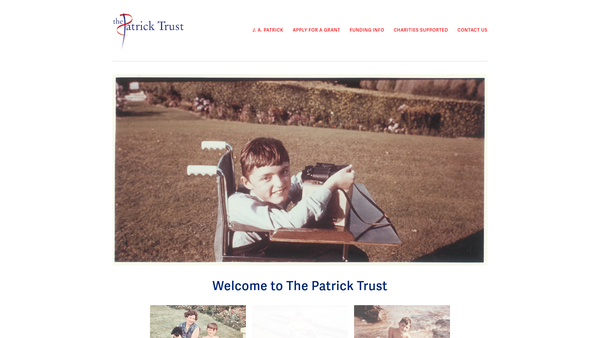 Screenshot of the The Patrick Trust website