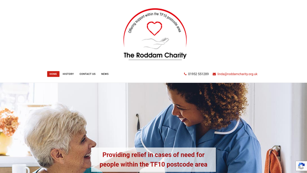 Screenshot of the The Roddam Charity website