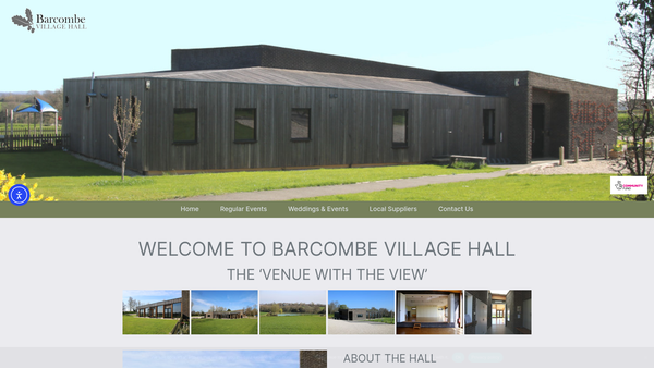 Screenshot of the Barcombe Village Hall website