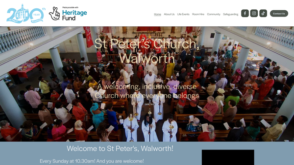 Screenshot of the St Peter's Walworth Sick And Poor Fund website