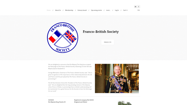 Screenshot of the Franco-British Society website