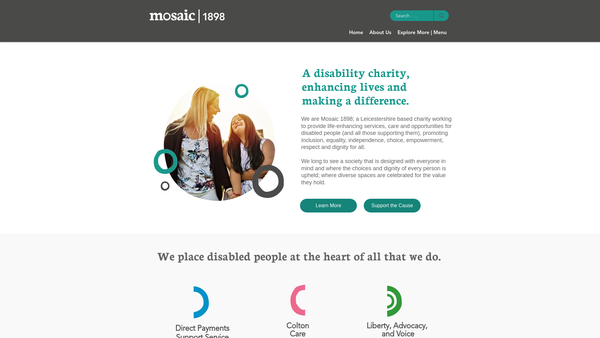 Screenshot of the Mosaic 1898 Ltd website