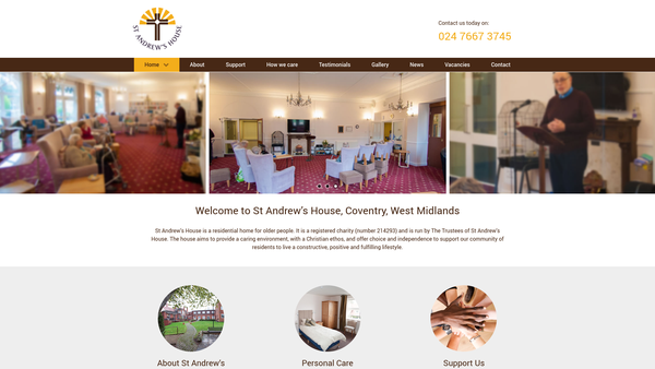 Screenshot of the St Andrew's House website