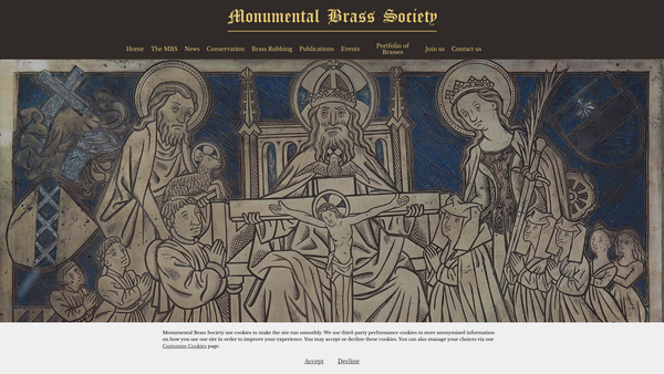 Screenshot of the Monumental Brass Society website