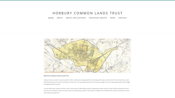 Screenshot of the Horbury Common Lands Trust website