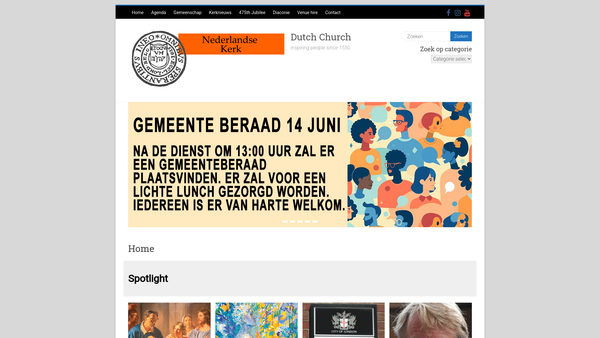 Screenshot of the The Dutch Church In London website